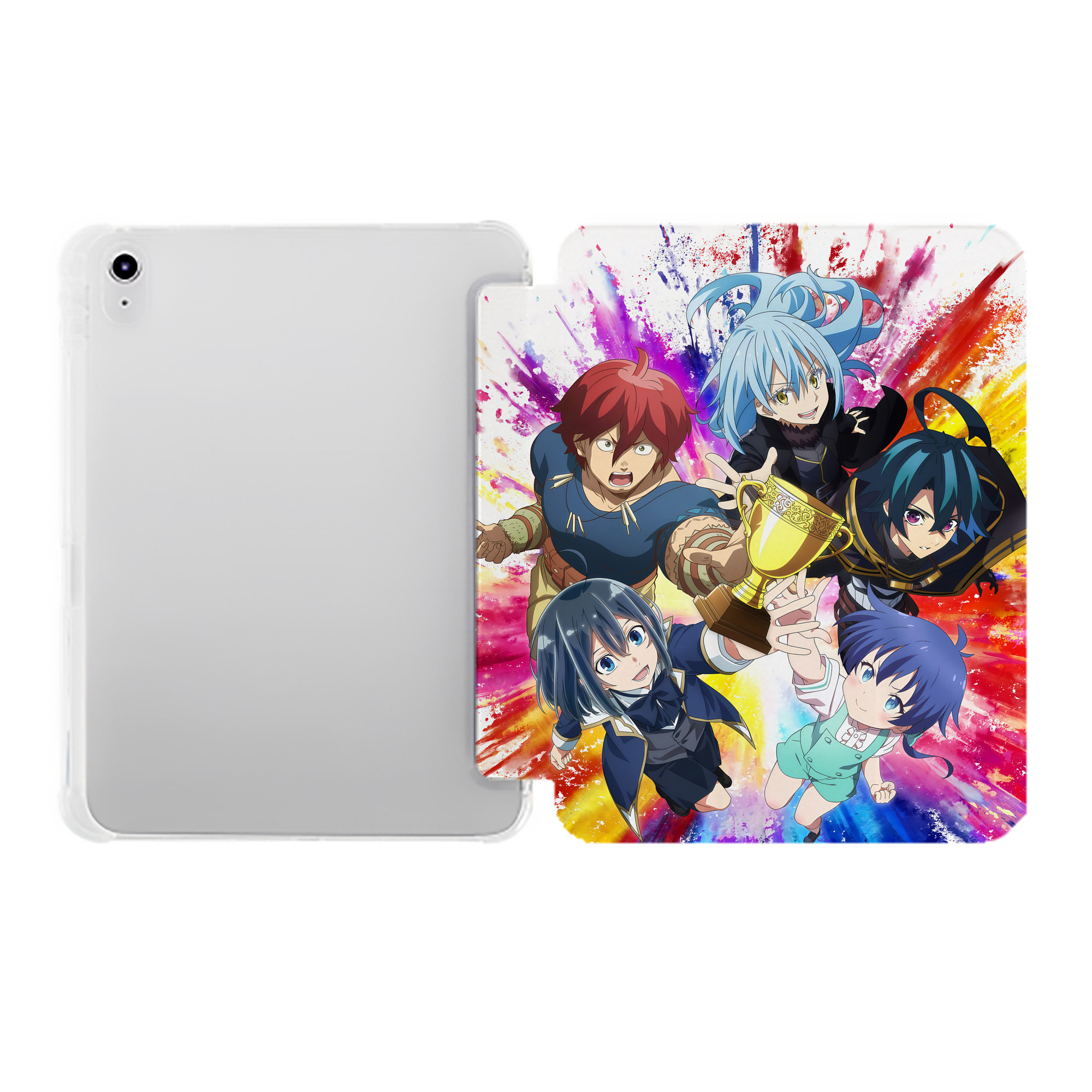 （画像用） 転スラ Regarding Reincarnated to Slime IPad ケース ペン収納付き 三つ折りスタンド PUレザー×シリコン 対応機種9.5/10.5/10.9インチ
